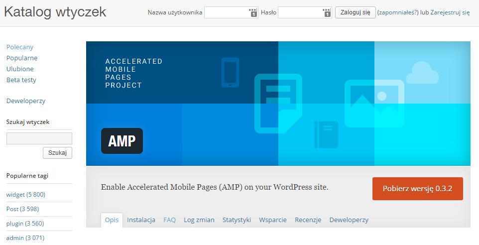 AMP w wordpressie - instalacja